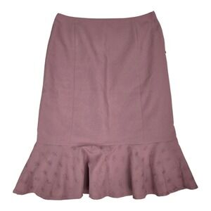 Mauve Dusty Rose Midi Skirt Size 43 Embroidered Trumpet Mermaid Pencil